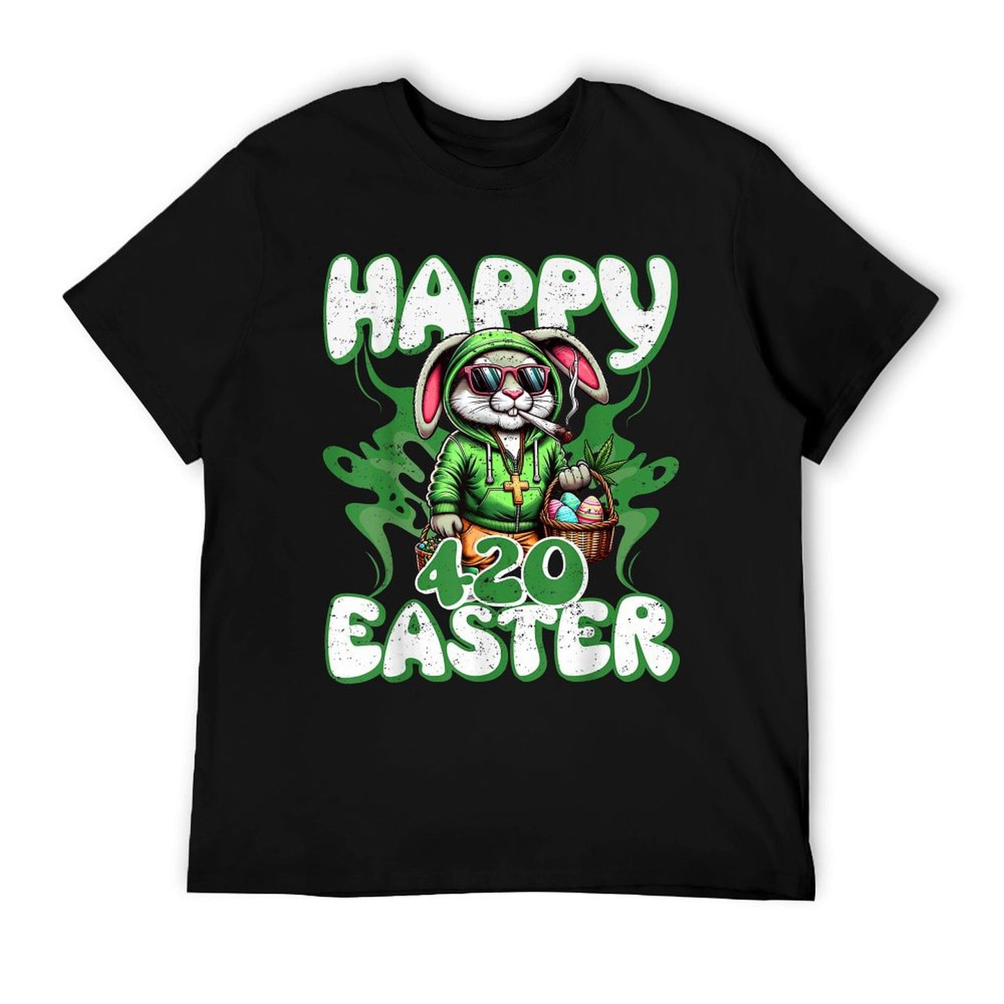 Happy 420 Easter Funny Smoking Easter Bunny Men Women T-Shirt