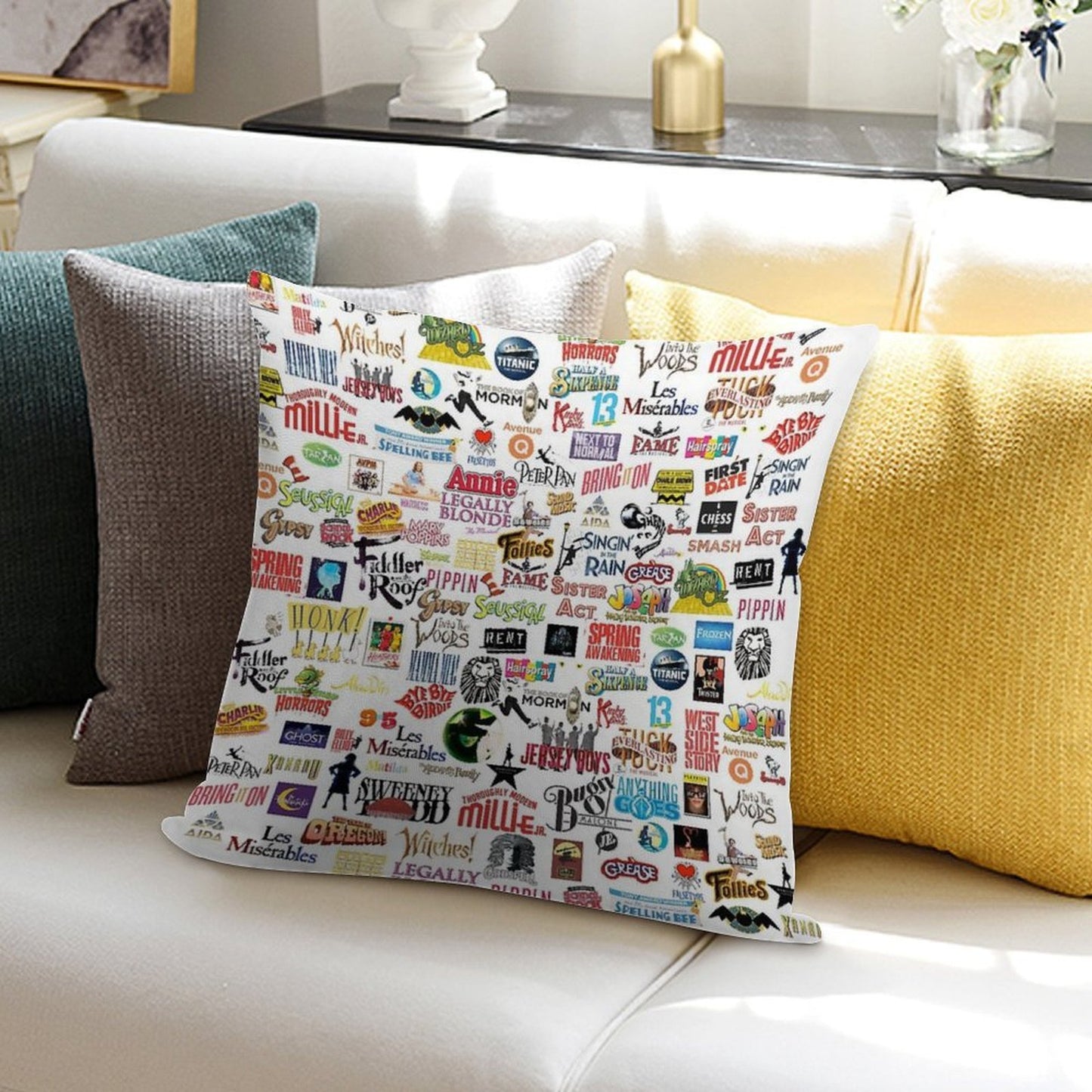Musical Logos Soft Anti-Pilling Throw Pillow