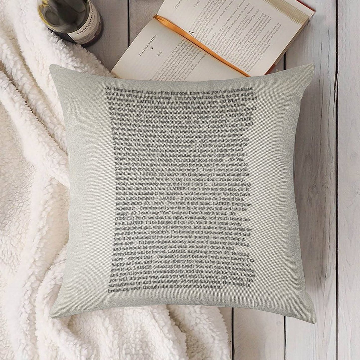 That One Scene In Little Women Linen Throw Pillow Cover