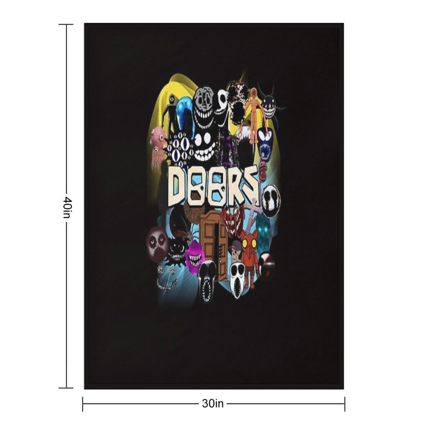Doors All The Entities New Doors Game Update Throw Blanket