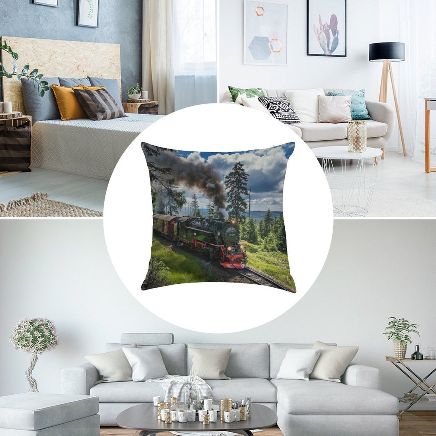 Steam Locomotive - Harz Narrow Gauge Railways (Germany) Linen Throw Pillow Cover