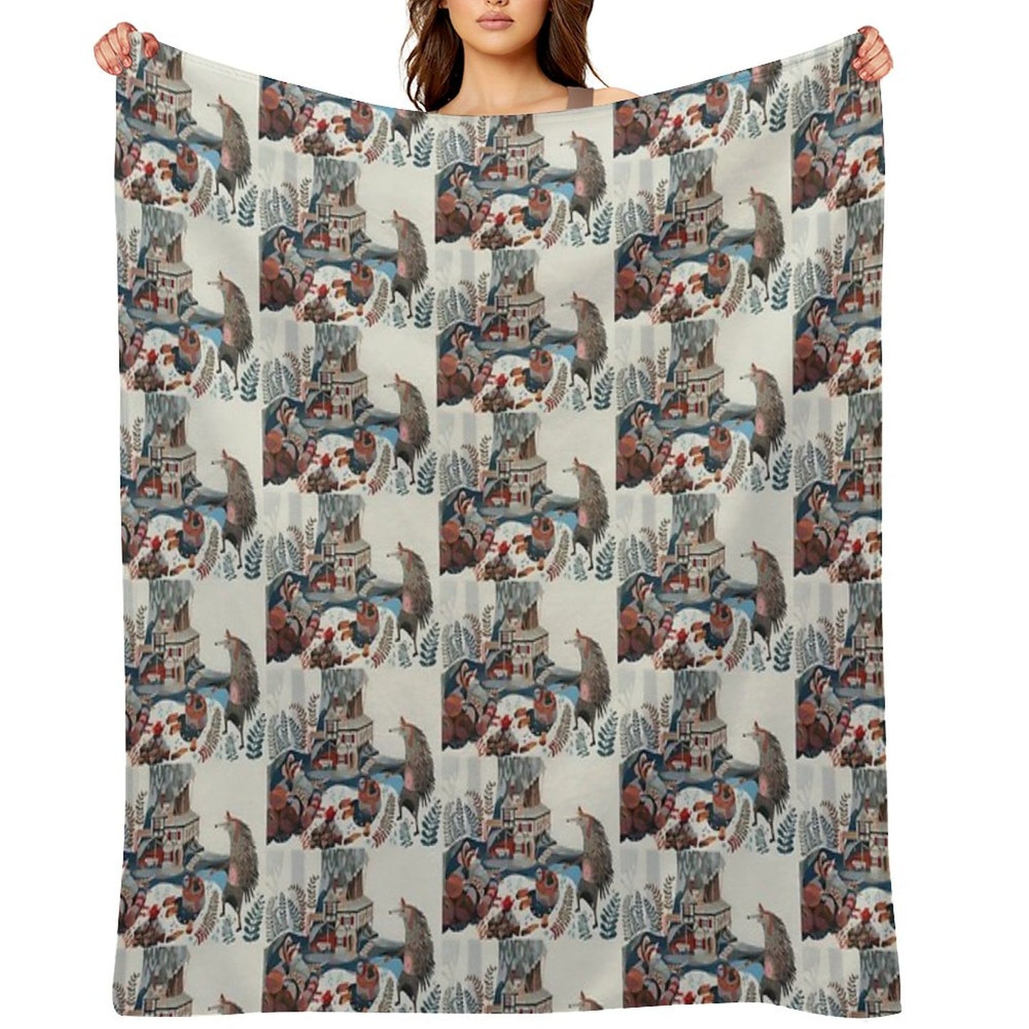 Wood Chopping Friends Throw Blanket