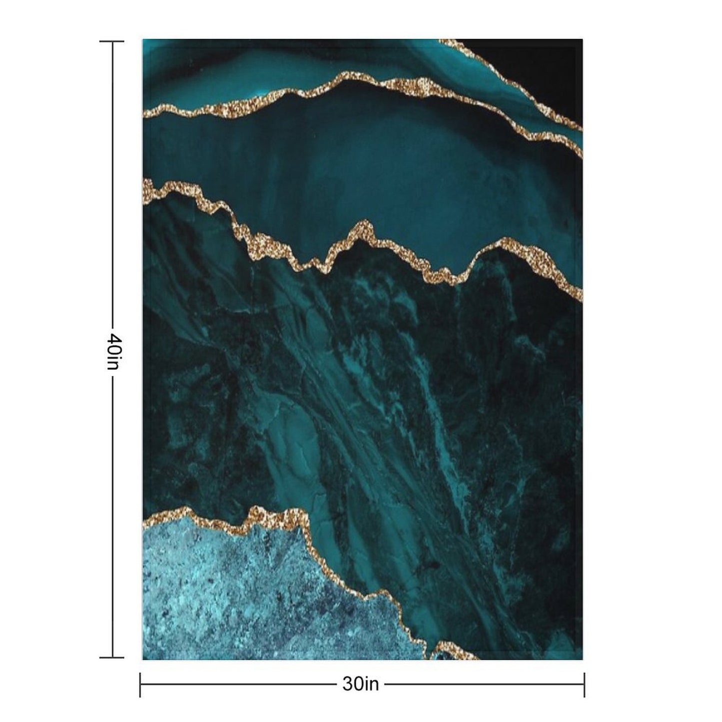 Teal & Gold Agate Texture 02 Throw Blanket