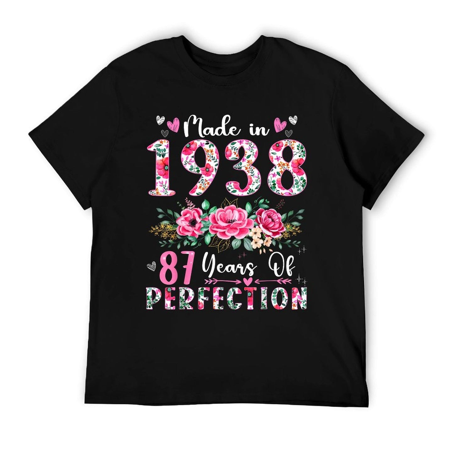 87 Year Old Made In 1938 Floral 87th Birthday Women T-Shirt