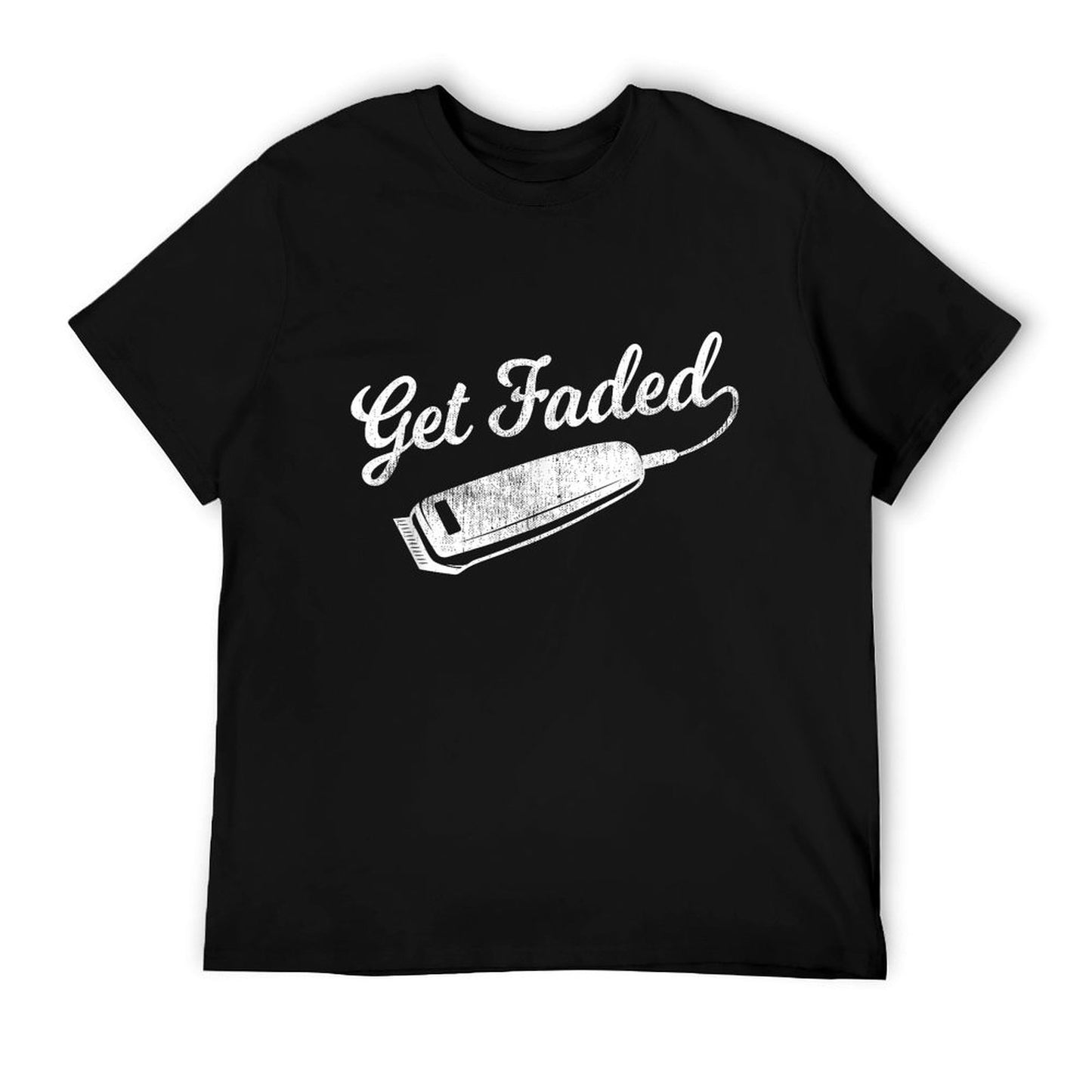 Vintage Distressed Barber - Get Faded Script Tail Te T-Shirt