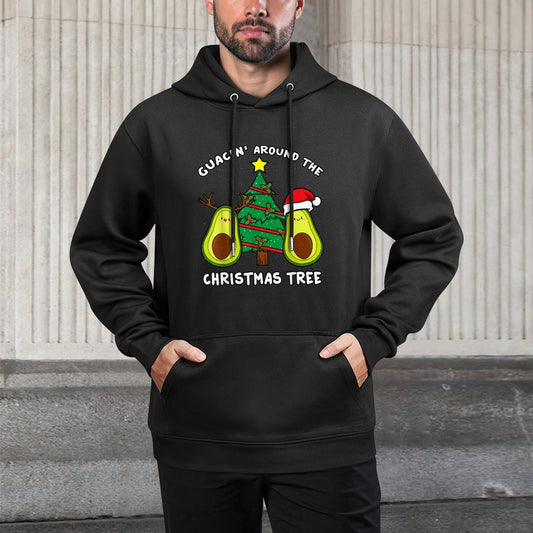 Guacin Around The Christmas Tree for Avocado Lovers PJ Layering Staple Hoodie