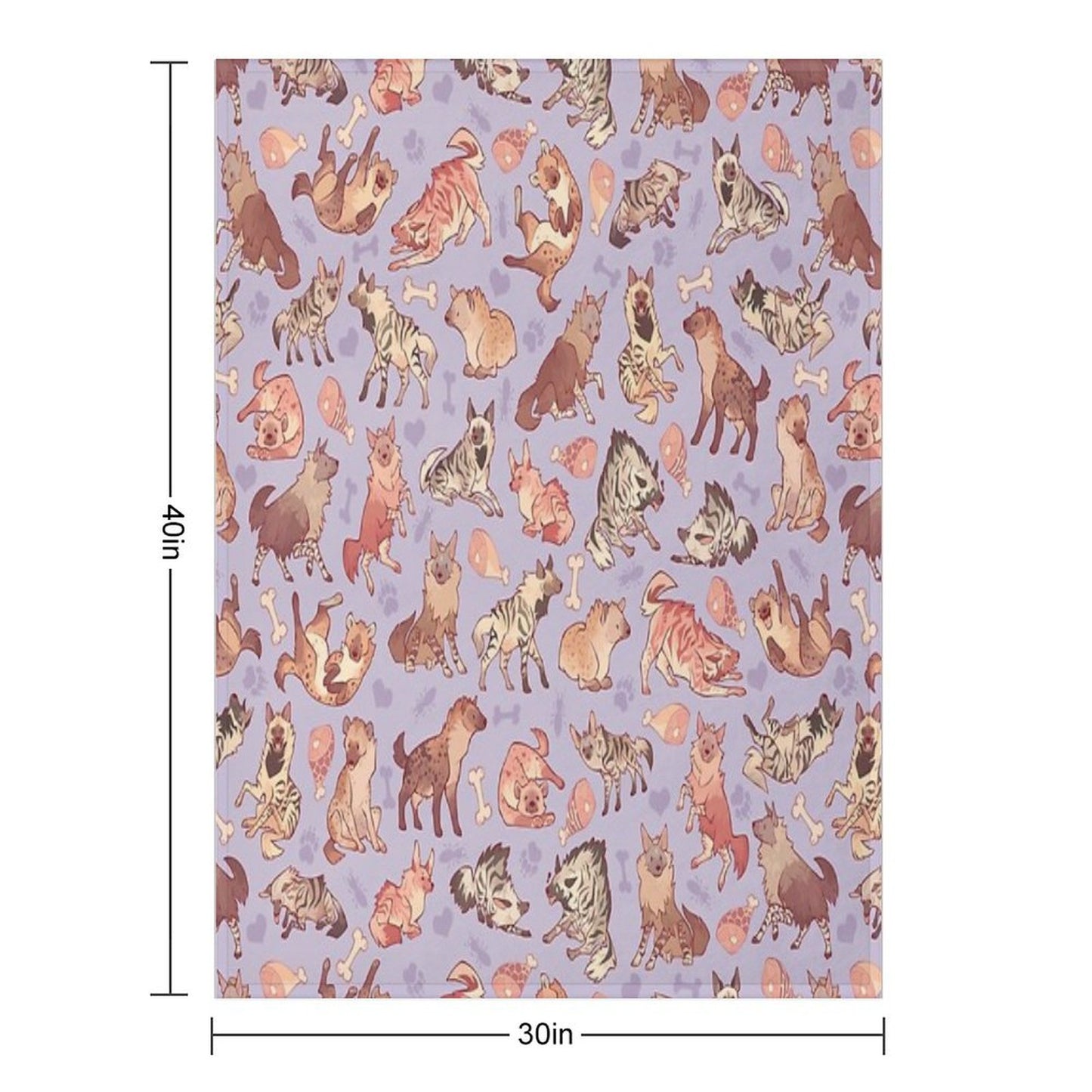 Hyenas in Lavender Throw Blanket
