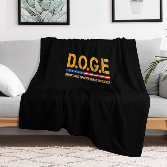 Doge D.O.G.E. Department Of Government Efficiency Throw Blanket