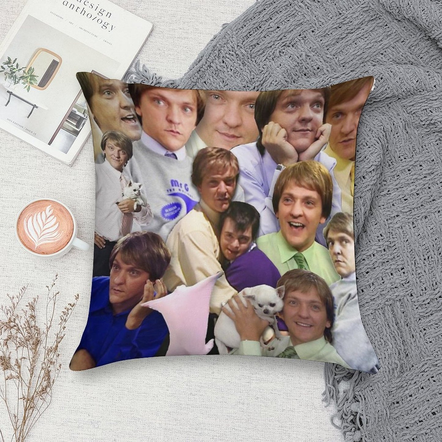THE MANY MOODS OF MR G Soft Washable Throw Pillow