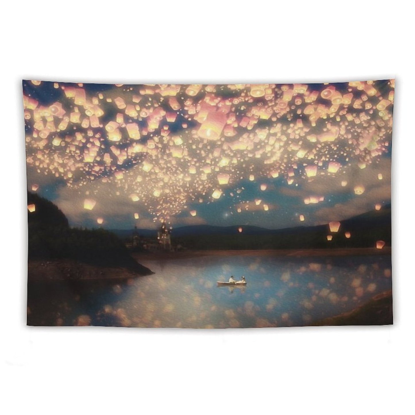 Wish Lanterns for Love Tapestry
