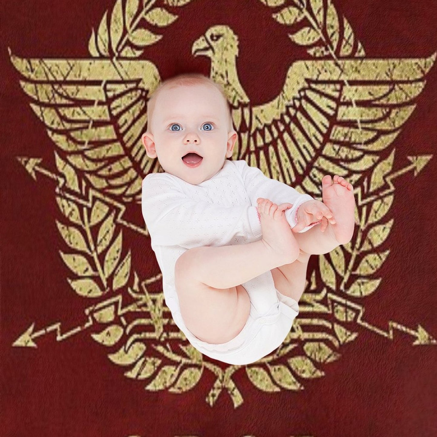 Roman Empire Emblem - Vintage Gold Throw Blanket