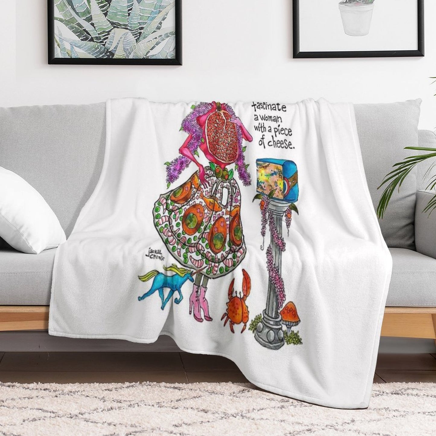 You May Fascinate A Woman by Giving Her A Piece of Cheese 1 Throw Blanket