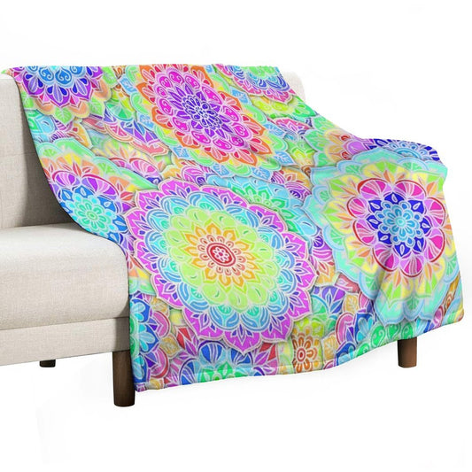 Psychedelic Summer Throw Blanket