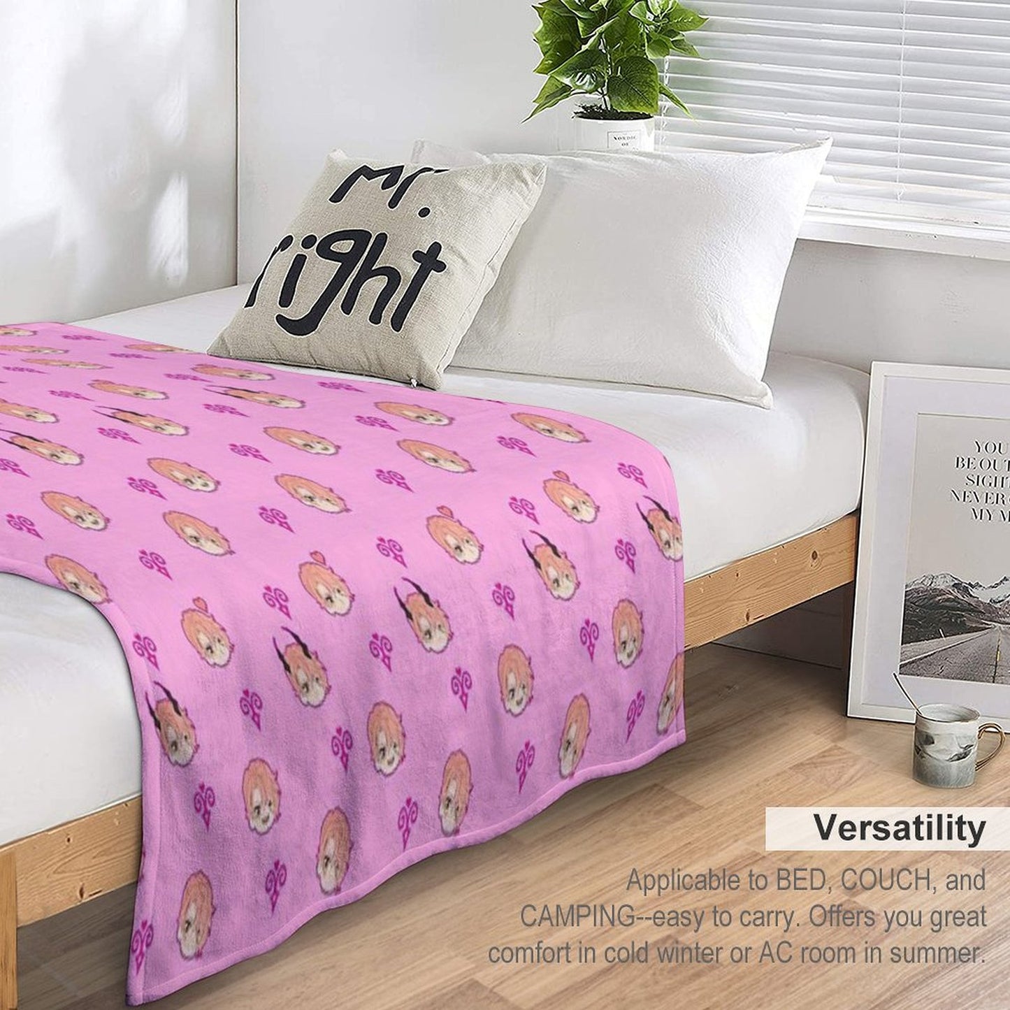 Obey Me - Asmo Pattern Throw Blanket