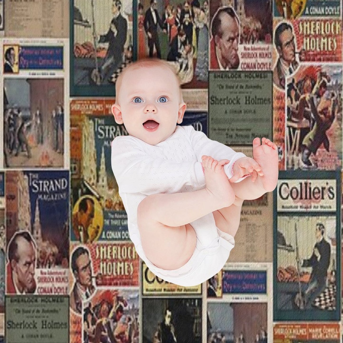Sherlock Holmes - Vintage Magazines Throw Blanket