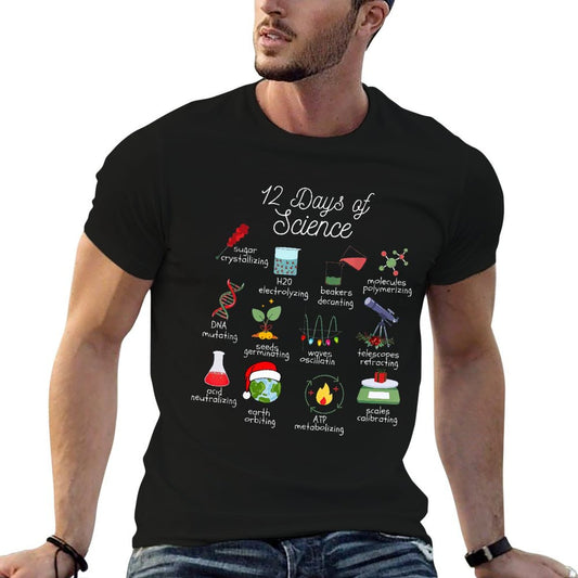 12 Days Of Science Christmas Chemistry Teacher Funny Eco-friendly Material T-Shirt