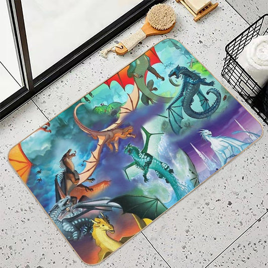 Wing of Fire All Dragon Pattern Background Bath Mat