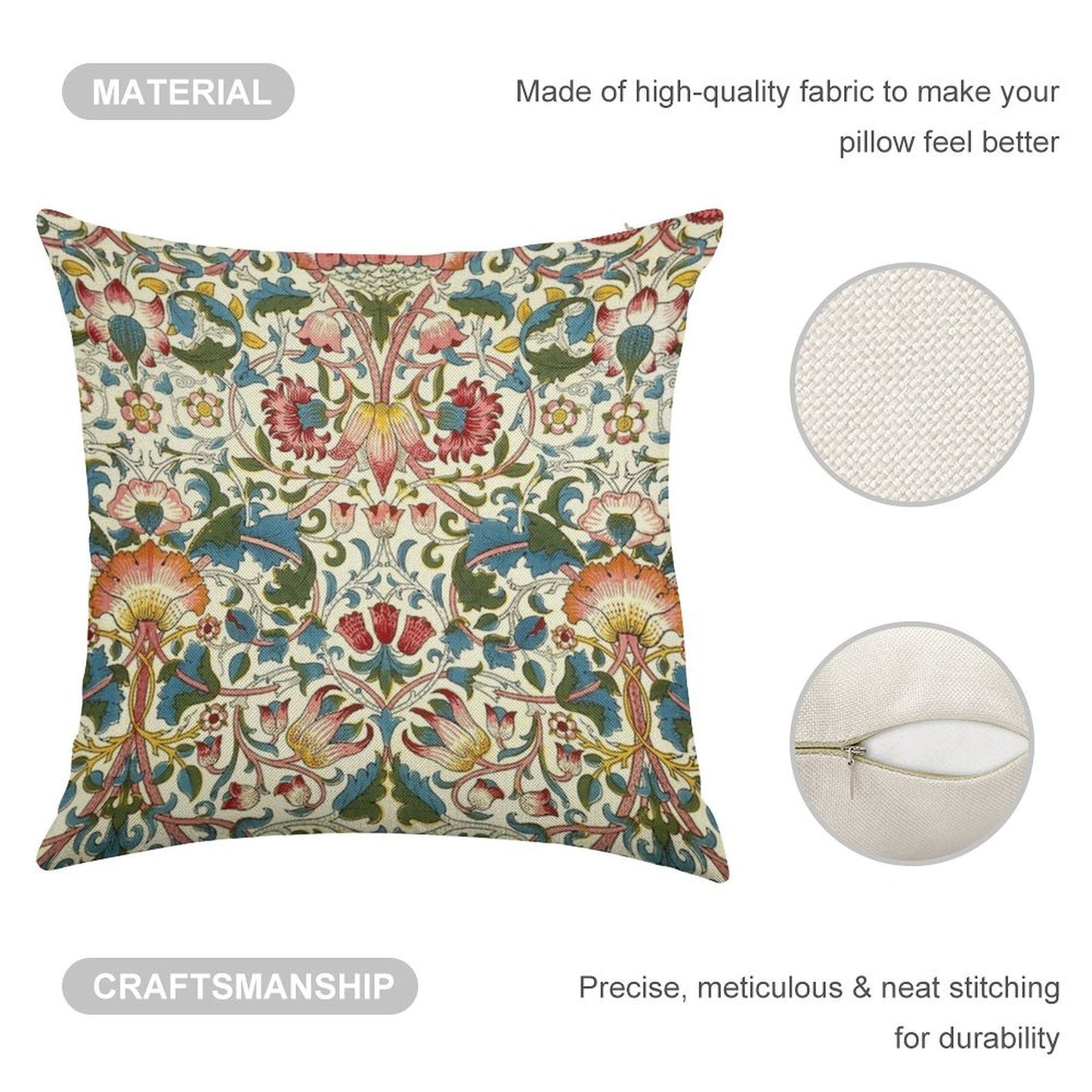 William Morris Lodden Linen Throw Pillow Cover
