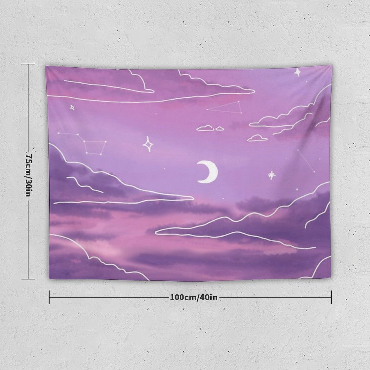 Purple Sunset View Tapestry