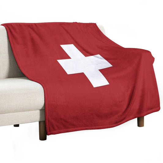 Swiss Cross Red Throw Blanket