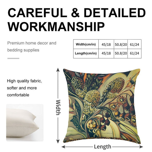 The Colours of Australia Linen Throw Pillow Cover