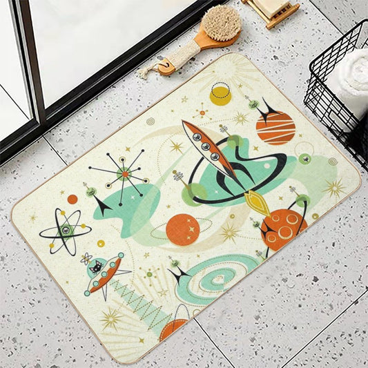 Atomic Cats in Space ©studioxtine Bath Mat