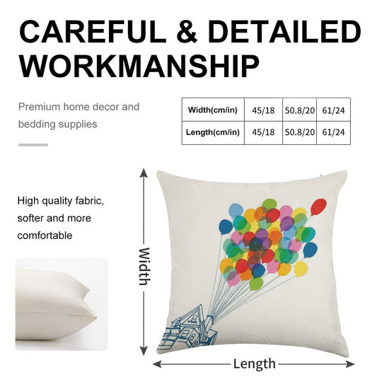 Up There - Up Linen Throw Pillow Cover