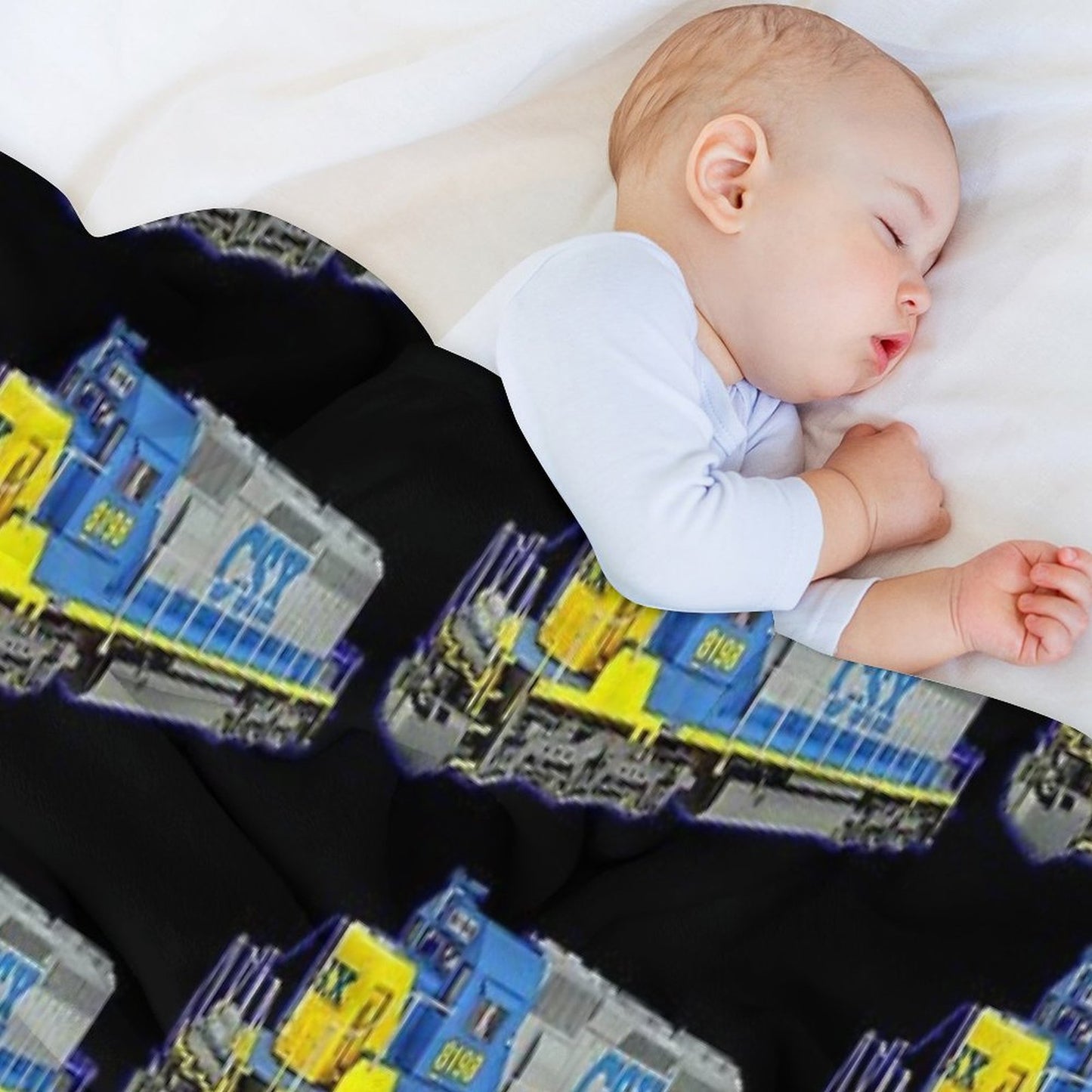 Freight Train CSX Engine Throw Blanket