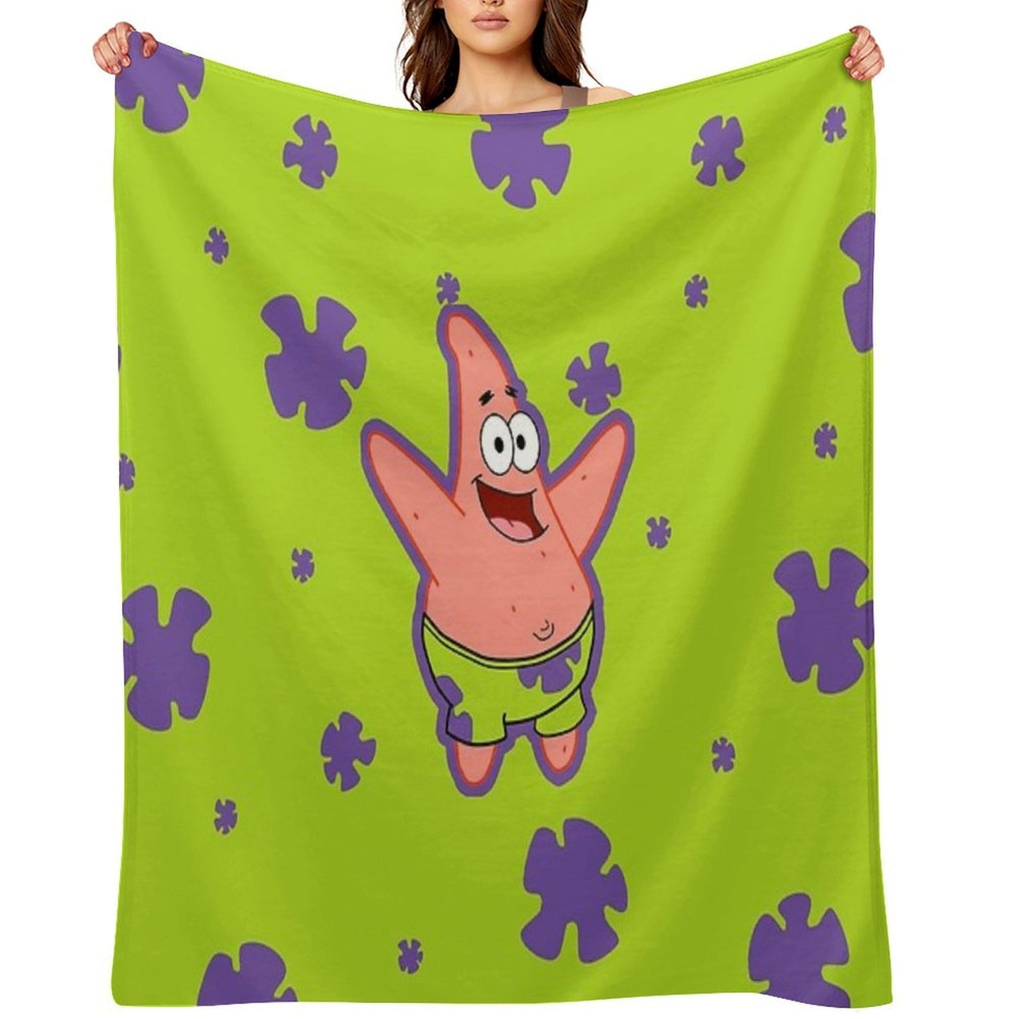 Patrick Star Pattern Throw Blanket
