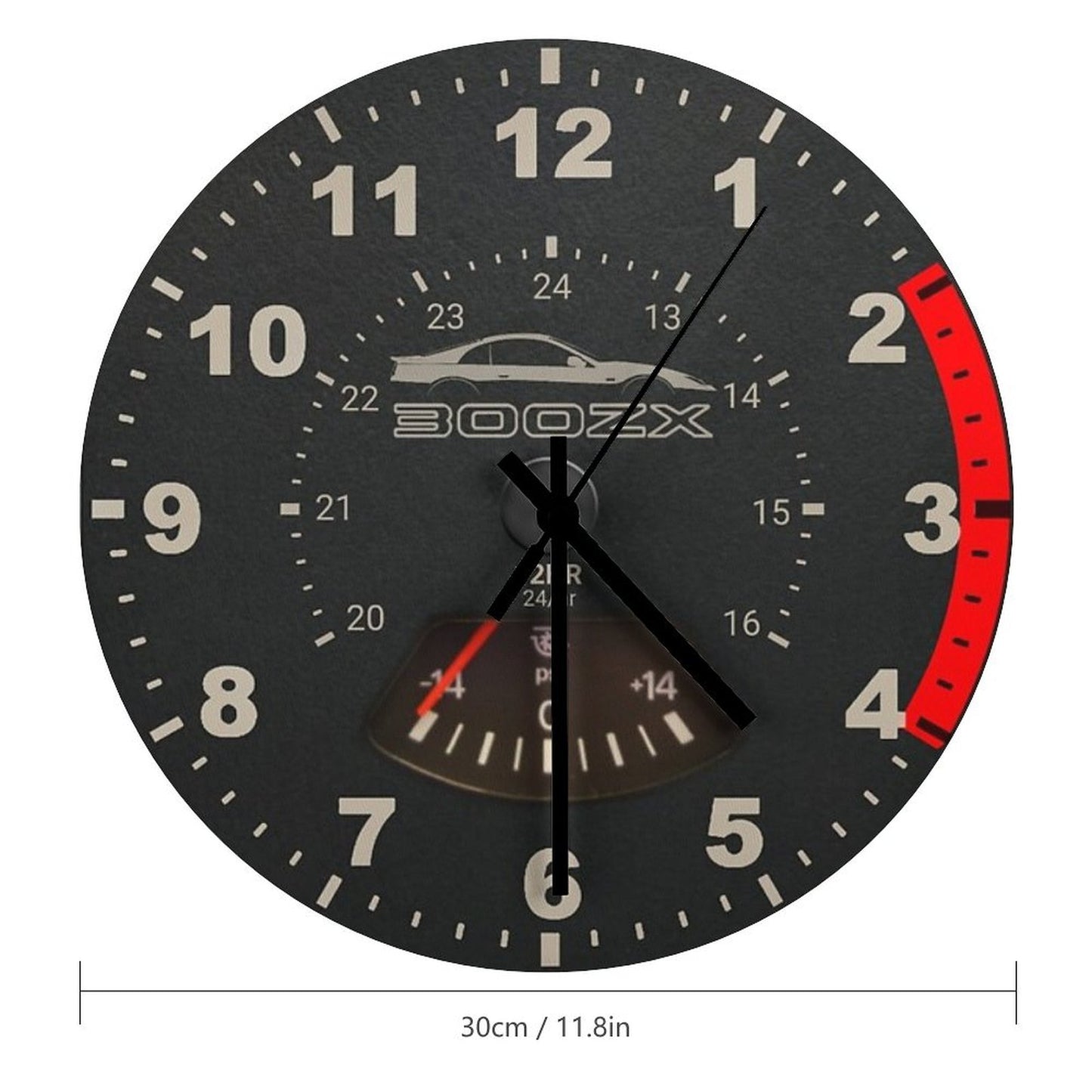 300zx Speedometer Tachometer Style Clock. (logo) V2 Wall Clock
