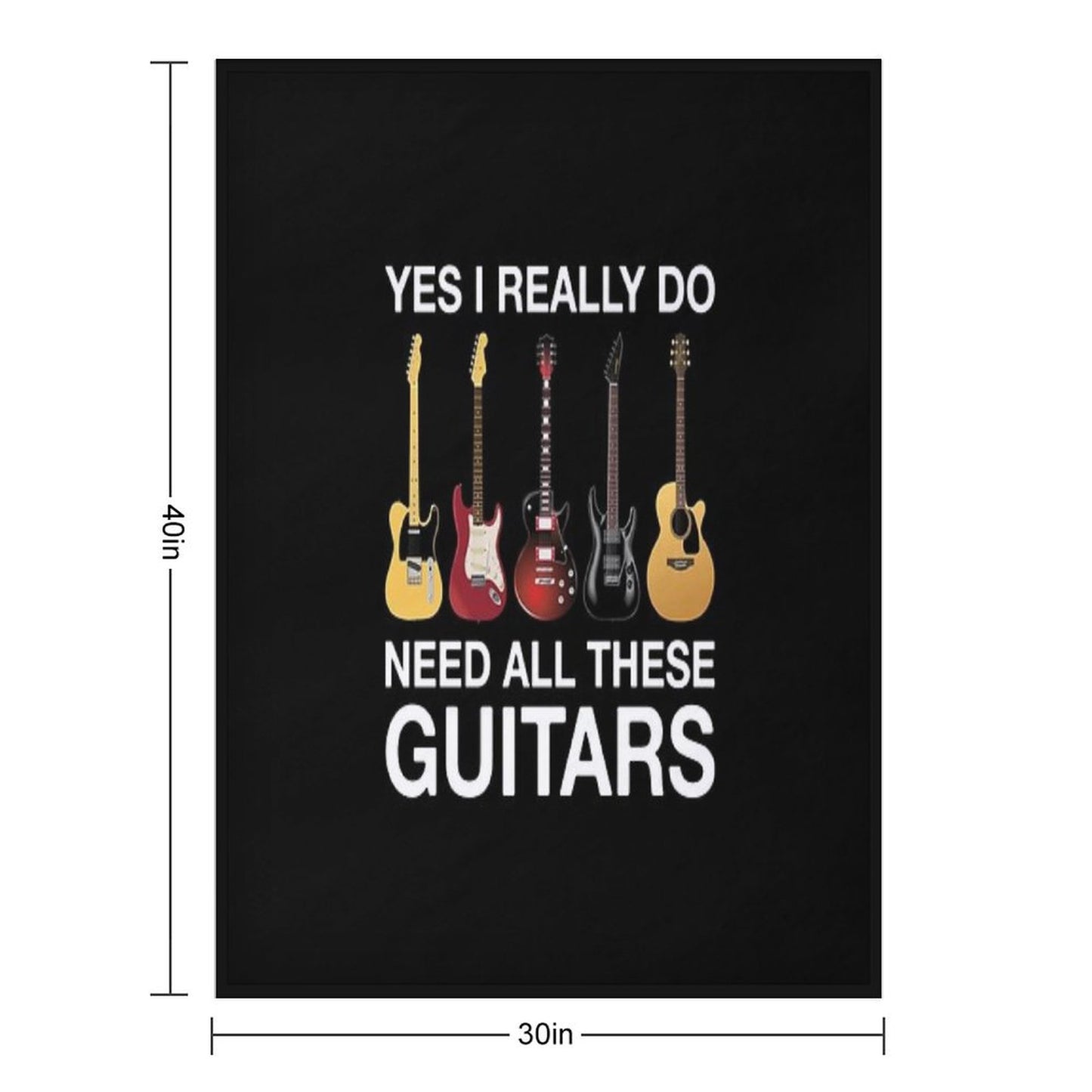 Yes I Really Do Need All These Guitars Throw Blanket