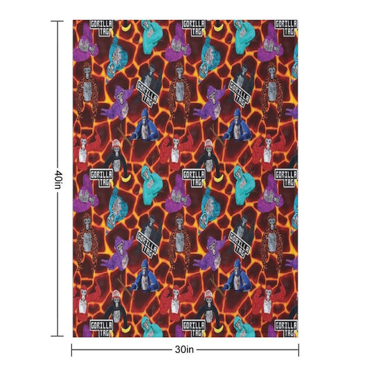 Gorilla Tag Lava Monke Party Throw Blanket