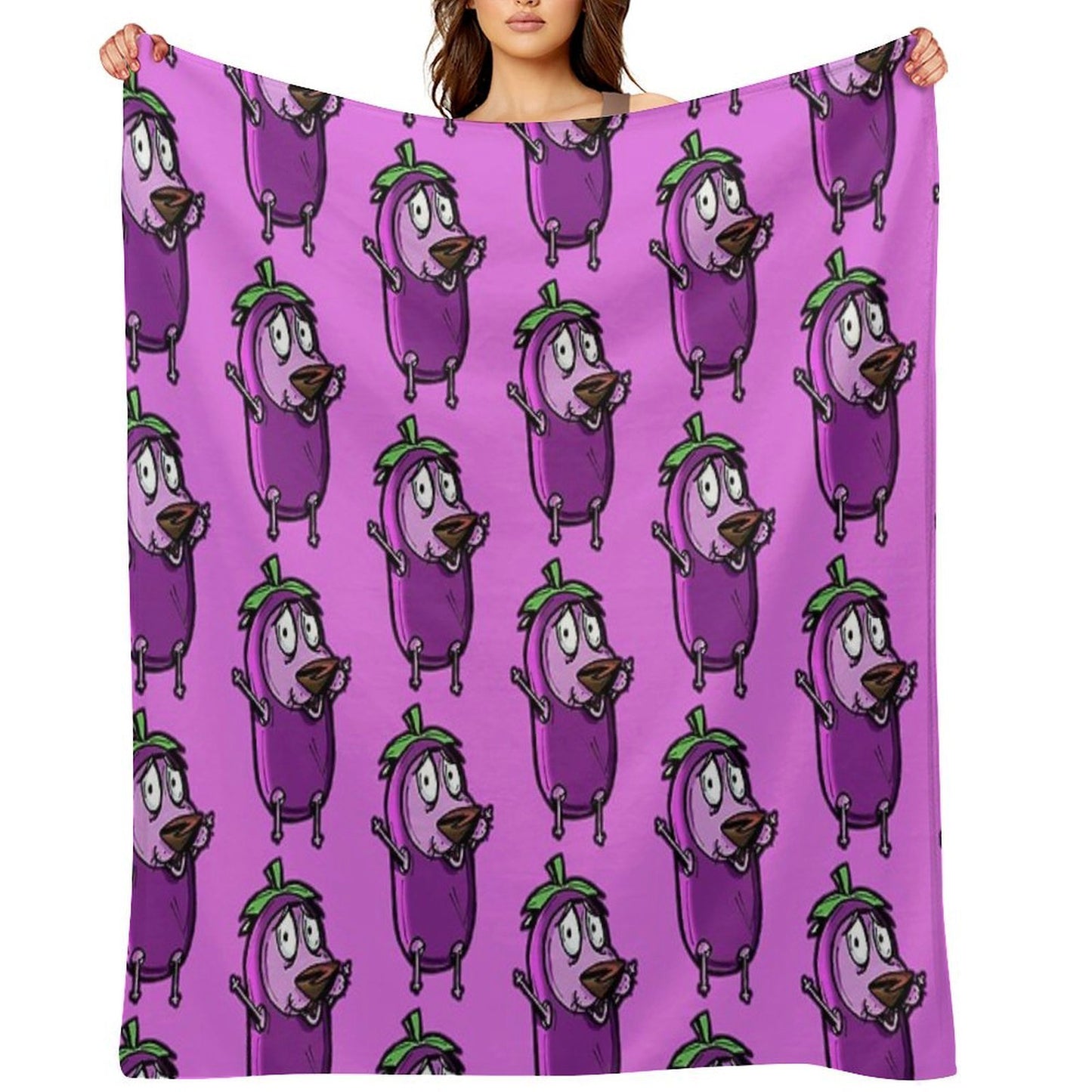 Courage The Cowardly Dog™ in The Great Eggplant Costume Throw Blanket