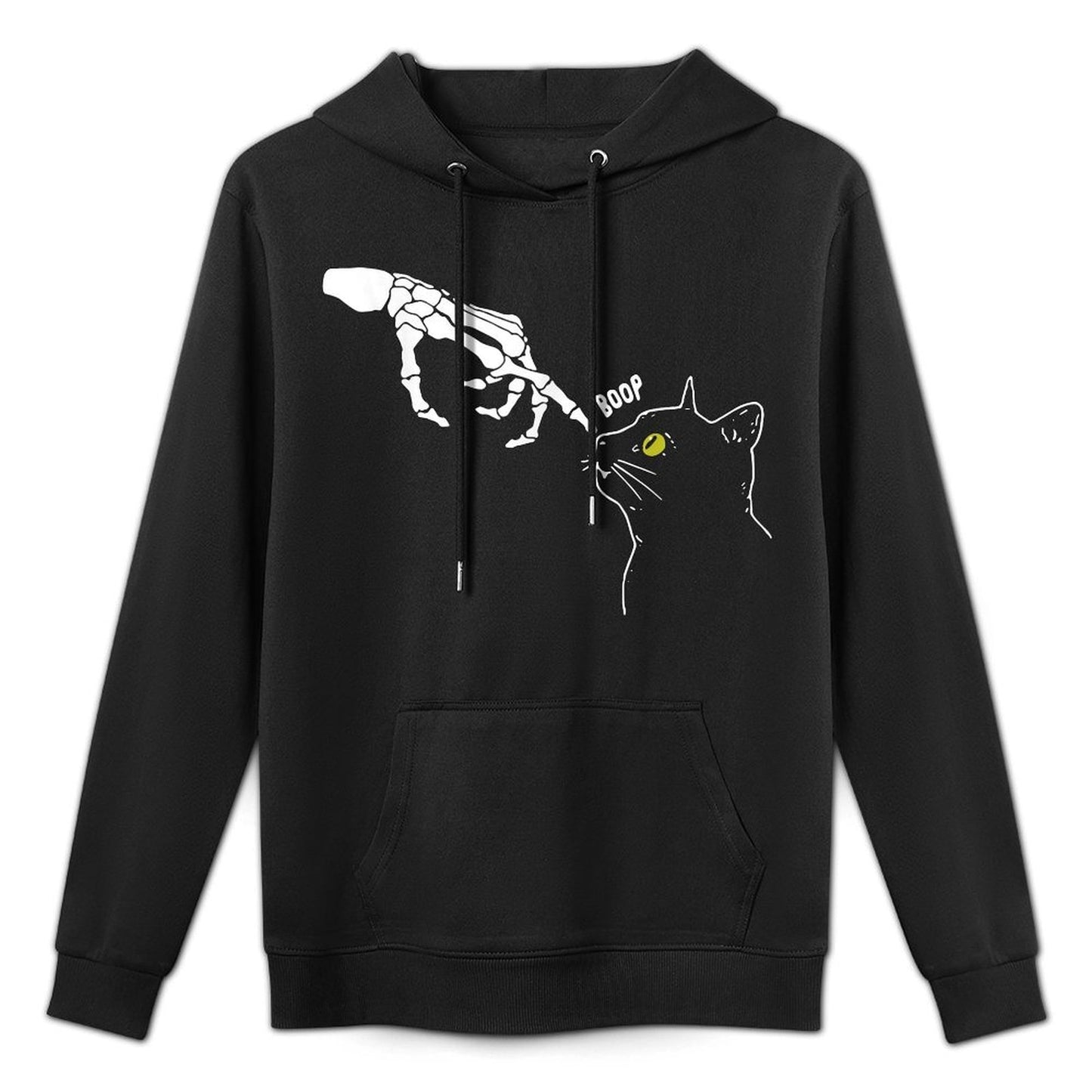 Halloween Skeleton Hand Cat Boop Funny Costume Cat Lovers Adjustable Hood Hoodie