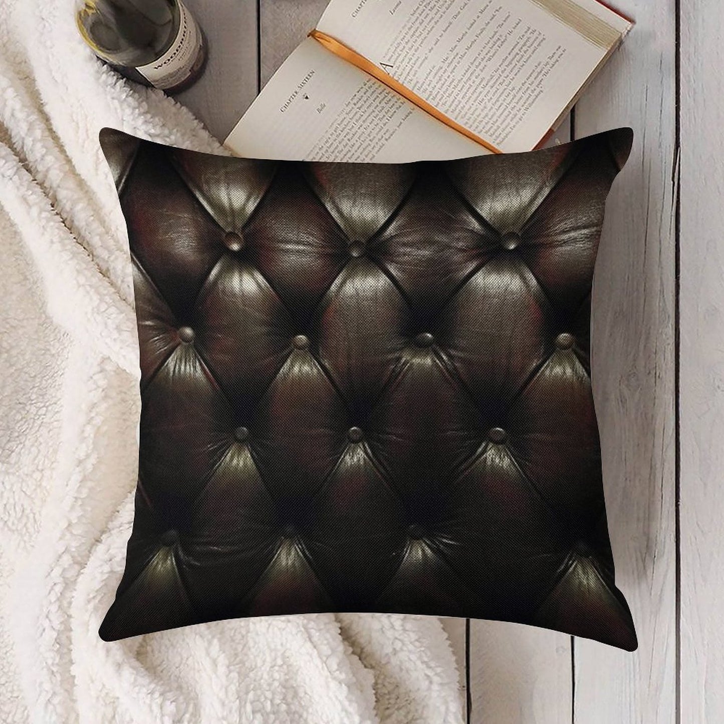 Chesterfield Natural Linen Throw Pillow Cover