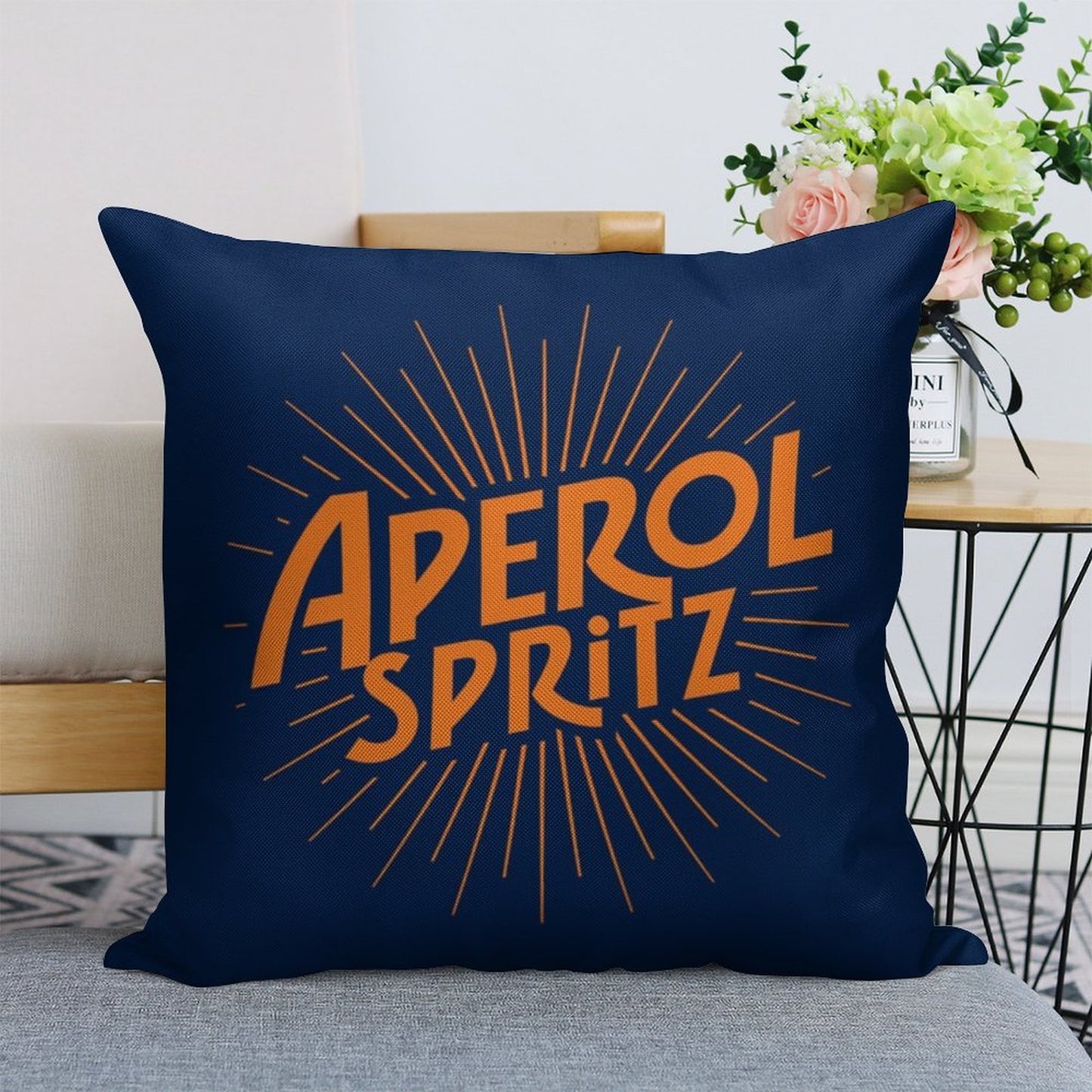 APEROL SPRITZ Linen Throw Pillow Cover