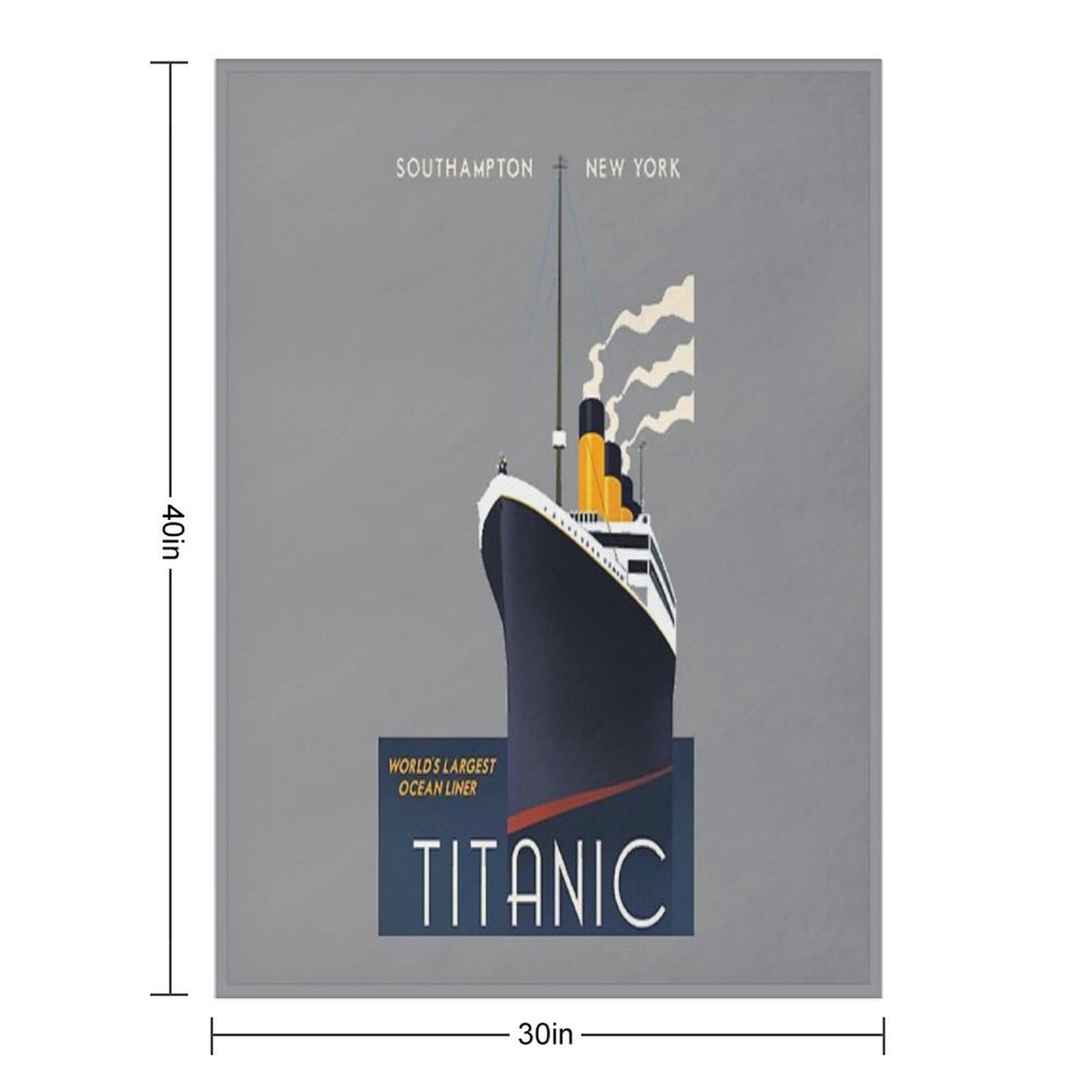 Titanic Sinking Vintage Poster Cruise Ship Atlantic Ocean Voyage Throw Blanket