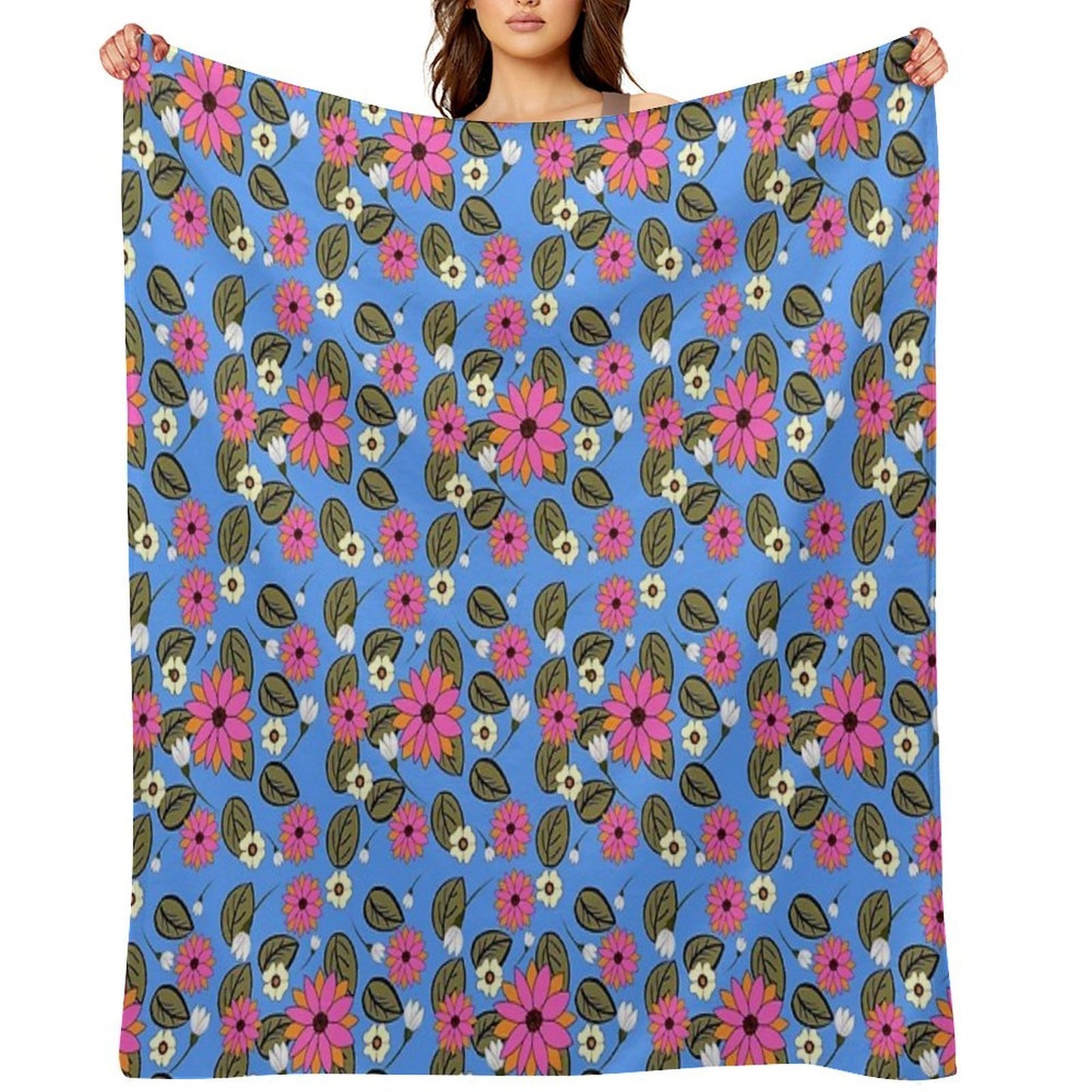 Hippy Dippy Blue Throw Blanket