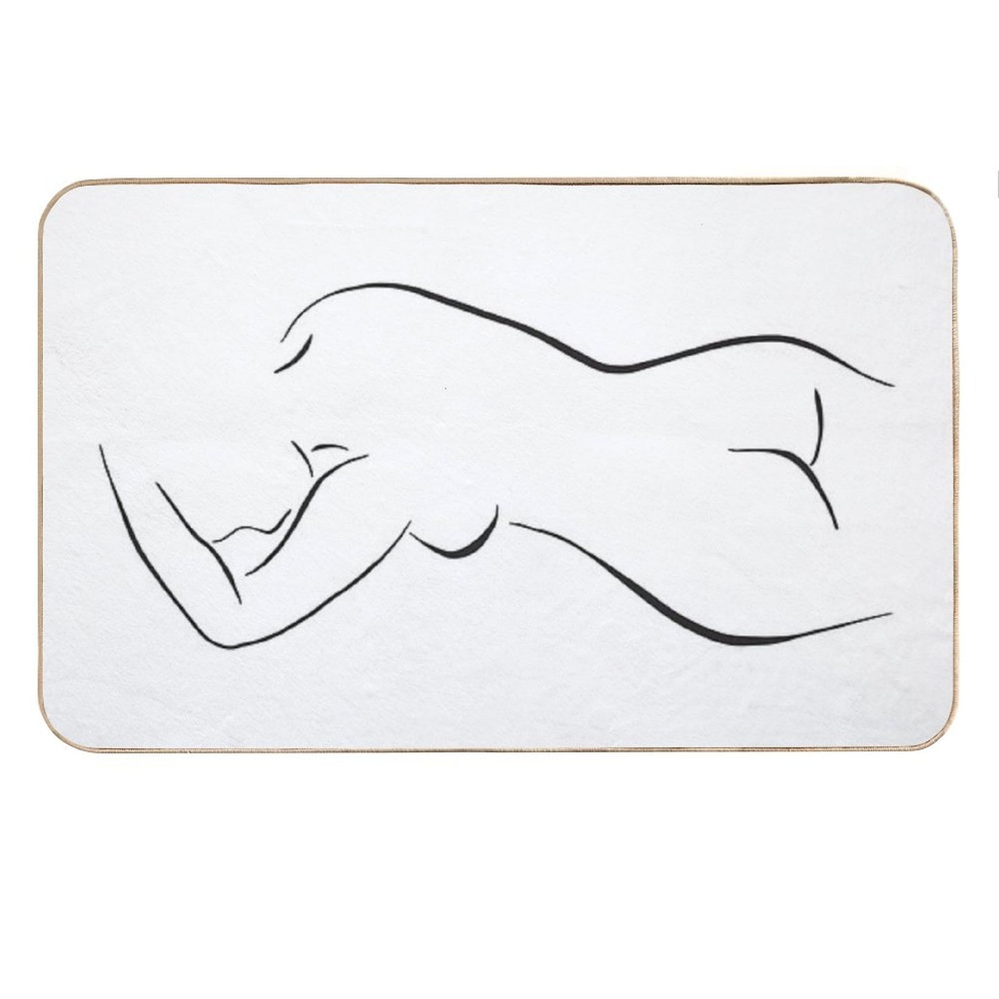 Minimal Female Body Line Art Bath Mat