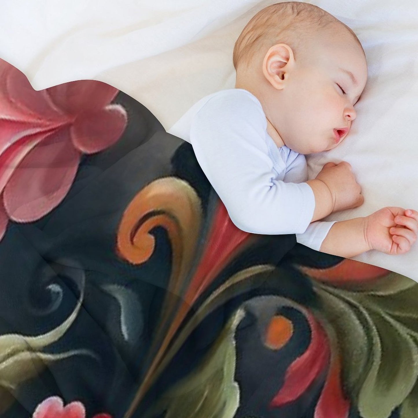 Norwegian Rosemaling-Oil On Canvas #9 Throw Blanket