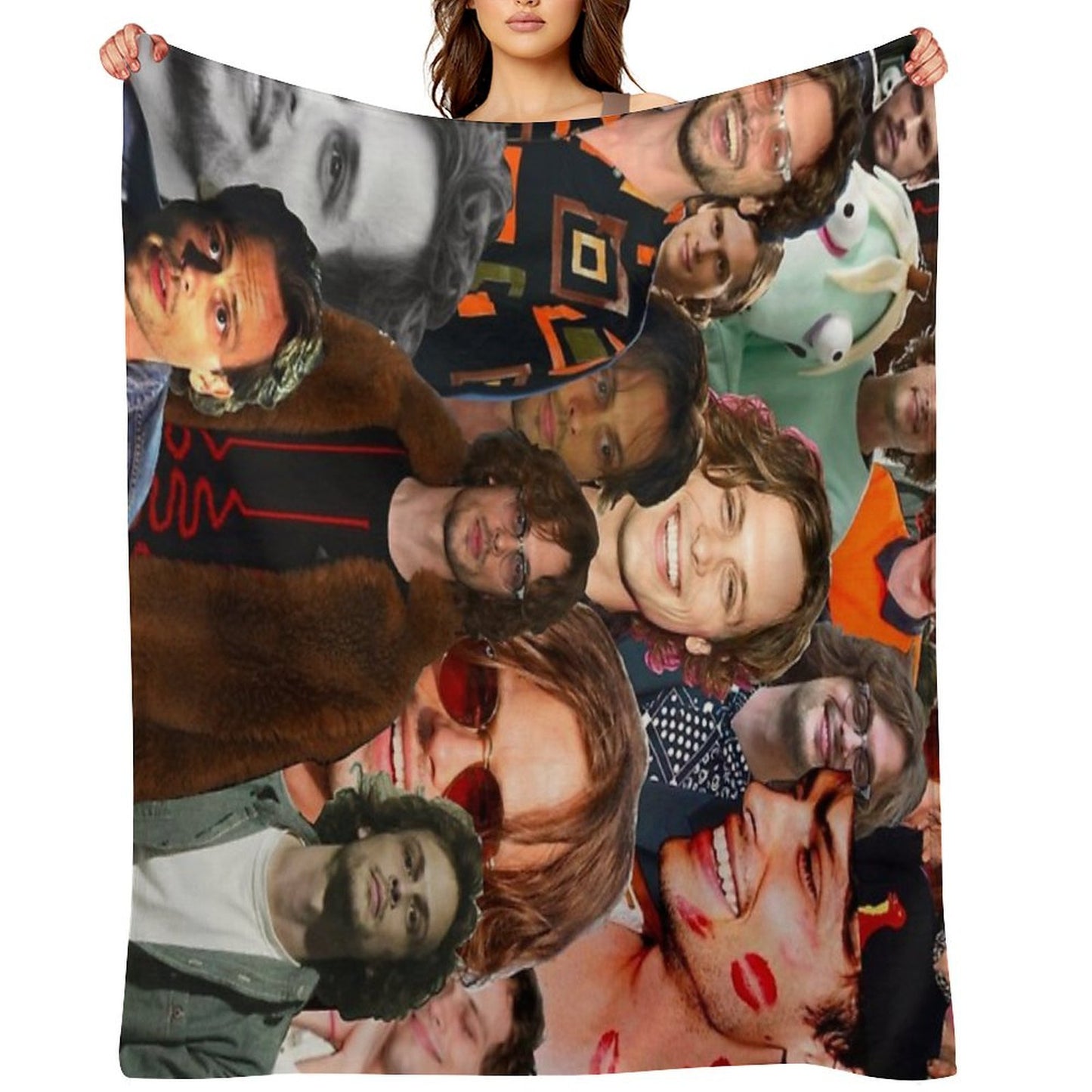 Matthew Gray Gubler Collage Throw Blanket