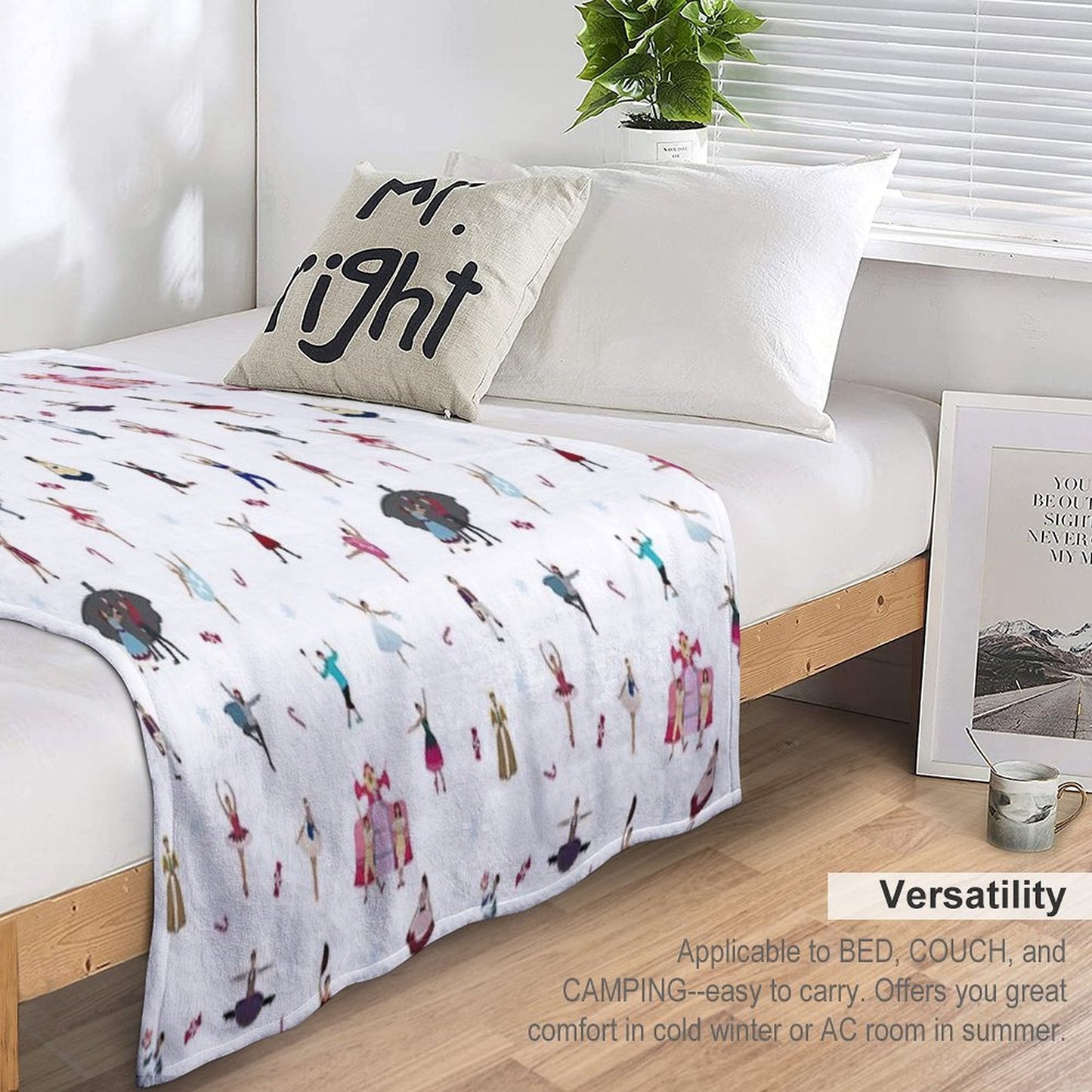 Nutcracker Ensemble - White Throw Blanket