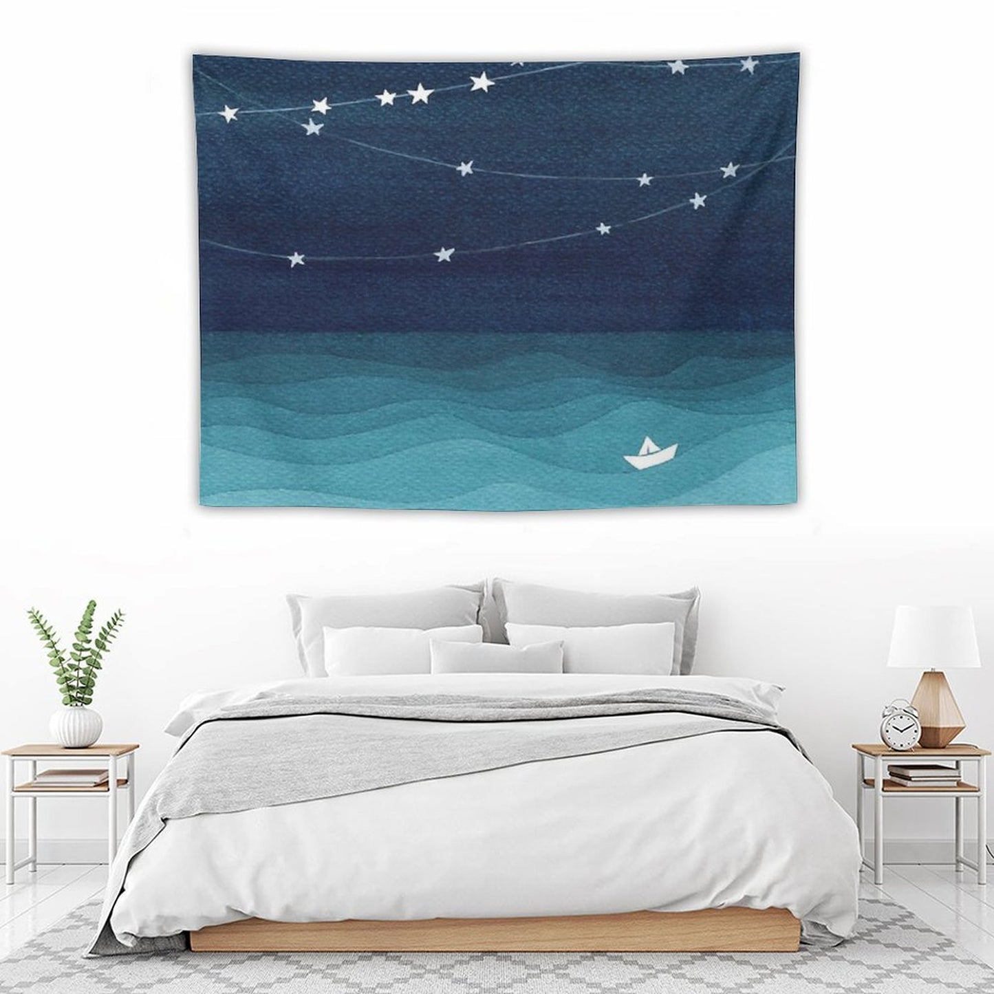 Garland of Stars, Teal Ocean Tapestry