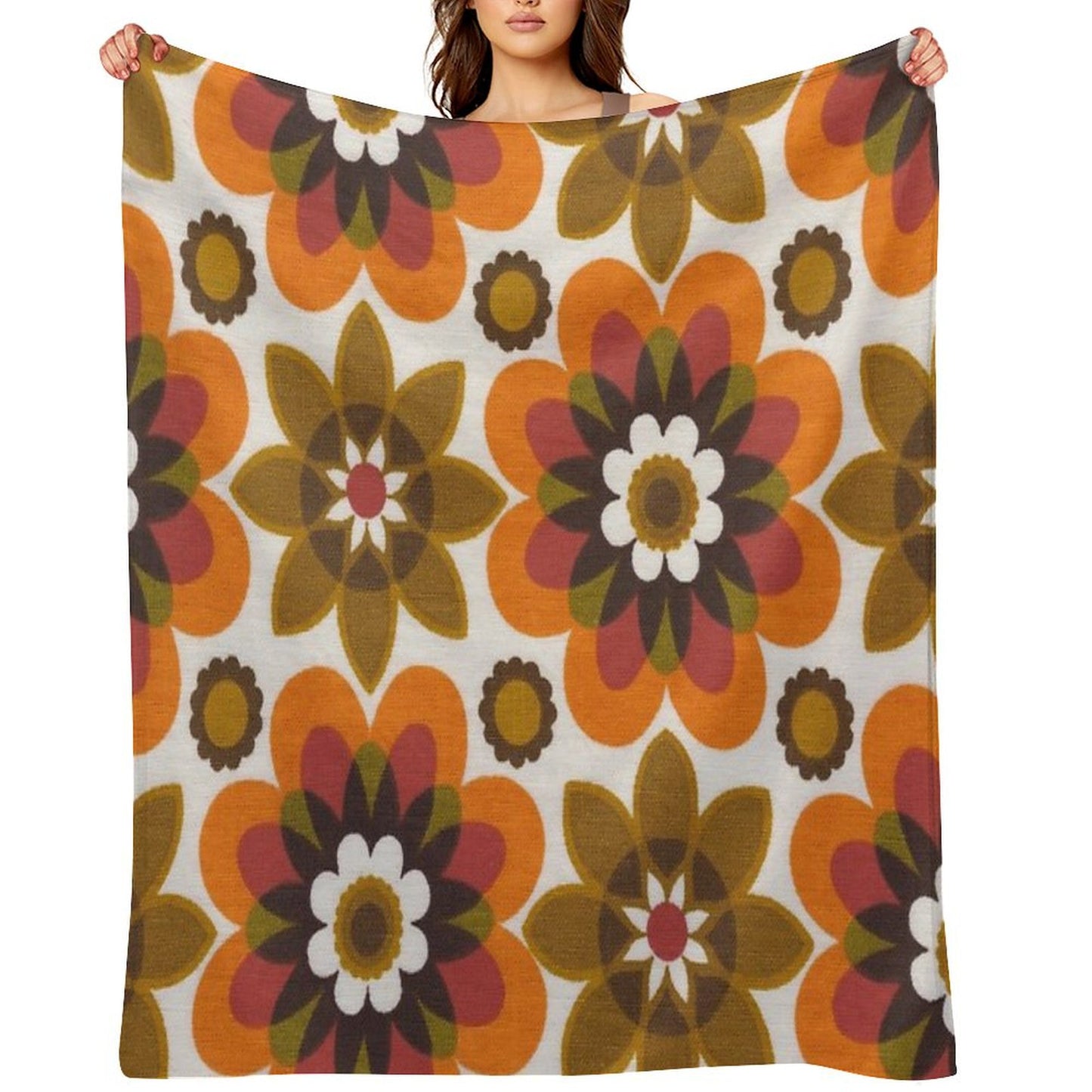 Hippie Chic Flowers Throw Blanket