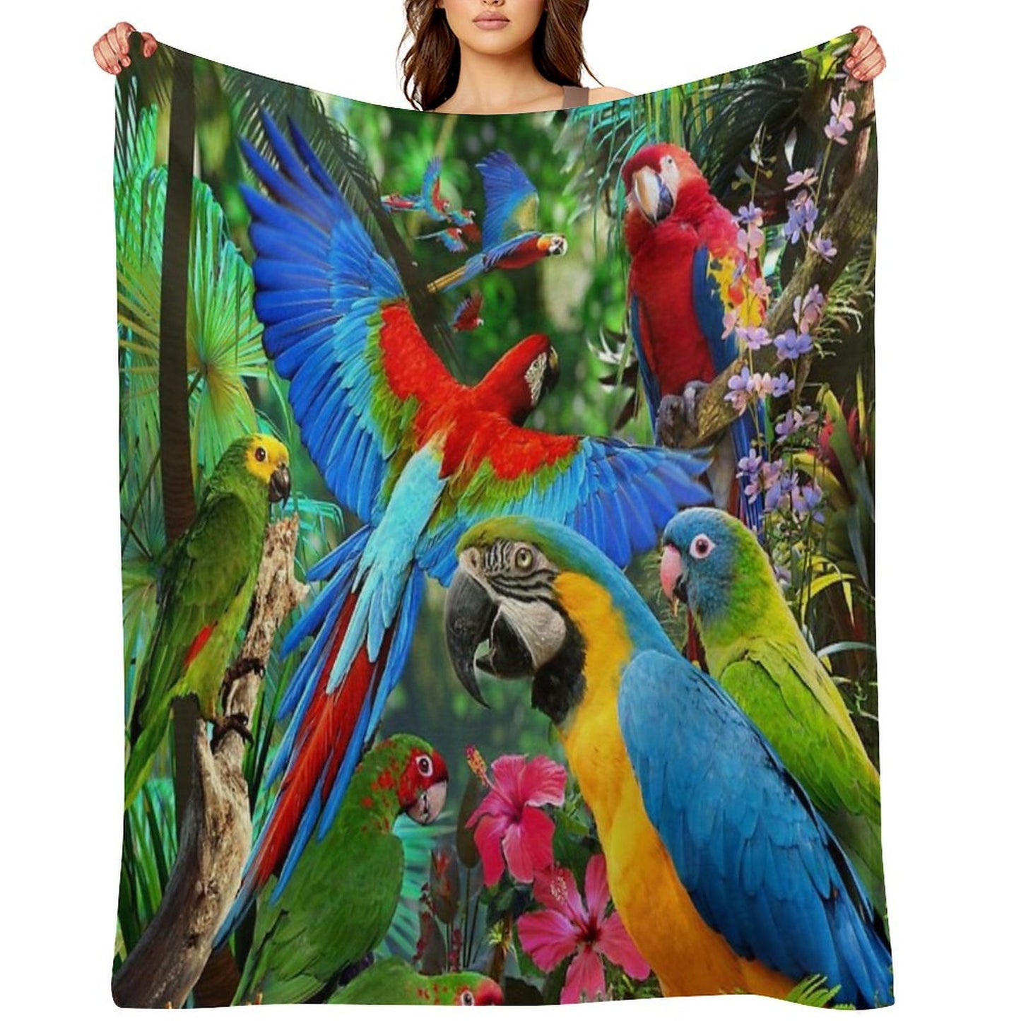 Parrots Throw Blanket