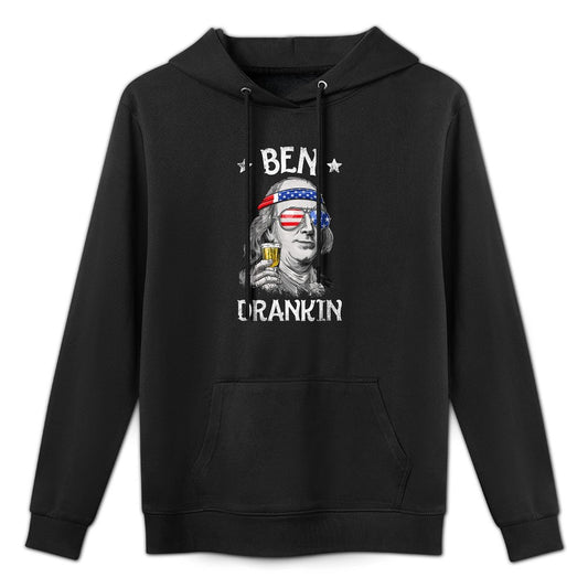 Ben Drankin 4th of July Benjamin Franklin Men Women USA Versatile Streetwear Hoodie