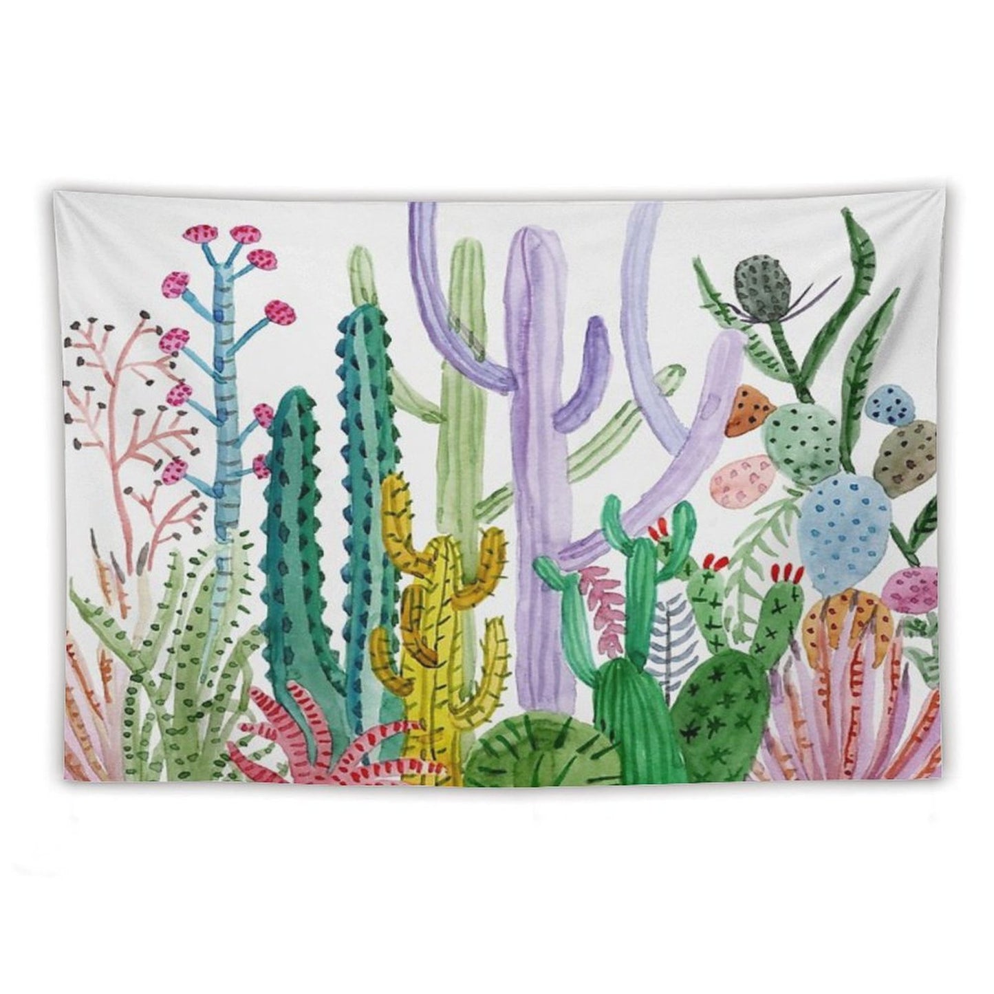 Watercolor Cacti Tapestry