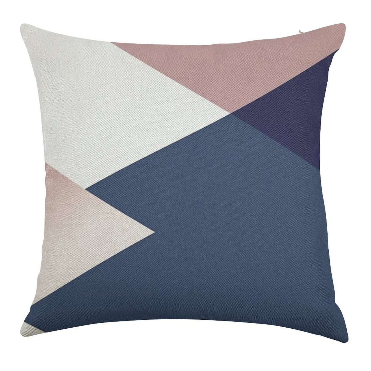 Geometrics - Blush Indigo Rose Gold Linen Throw Pillow Cover