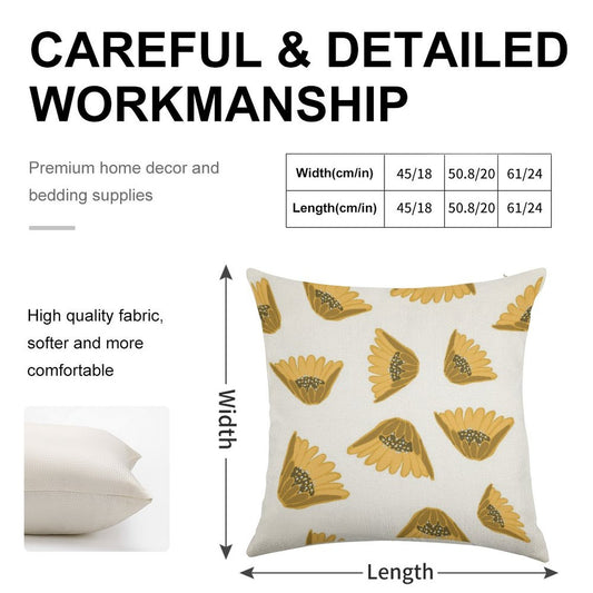 Sunflower Arrival Linen Throw Pillow Cover