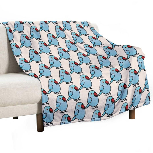 Chubby Blue Indian Ringneck Parakeet - Female Throw Blanket